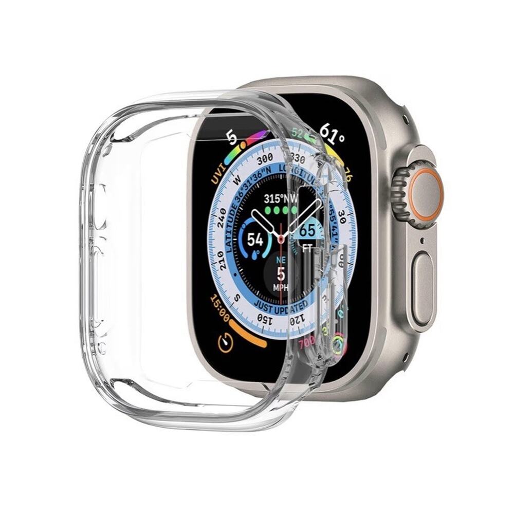 TPU Bumper Case Compatible with Apple Watch Ultra 1/2/3, 49MM Clear
